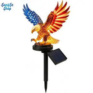Viral America 250 Solar Eagle Garden Stake Light, Patriotic Outdoor Yard Decor with Waterproof LED Glow, Commemorative Memorial Day & 4th of July Statue, Americana Pathway Accent, Personalized Gift summerwins