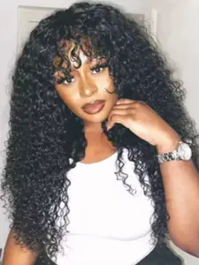 New 18-Inch Brazilian High-Temperature Fiber Synthetic Wig, Curly Deep Wave, No Glue, Easy to Wear, Suitable for Daily Use and Parties