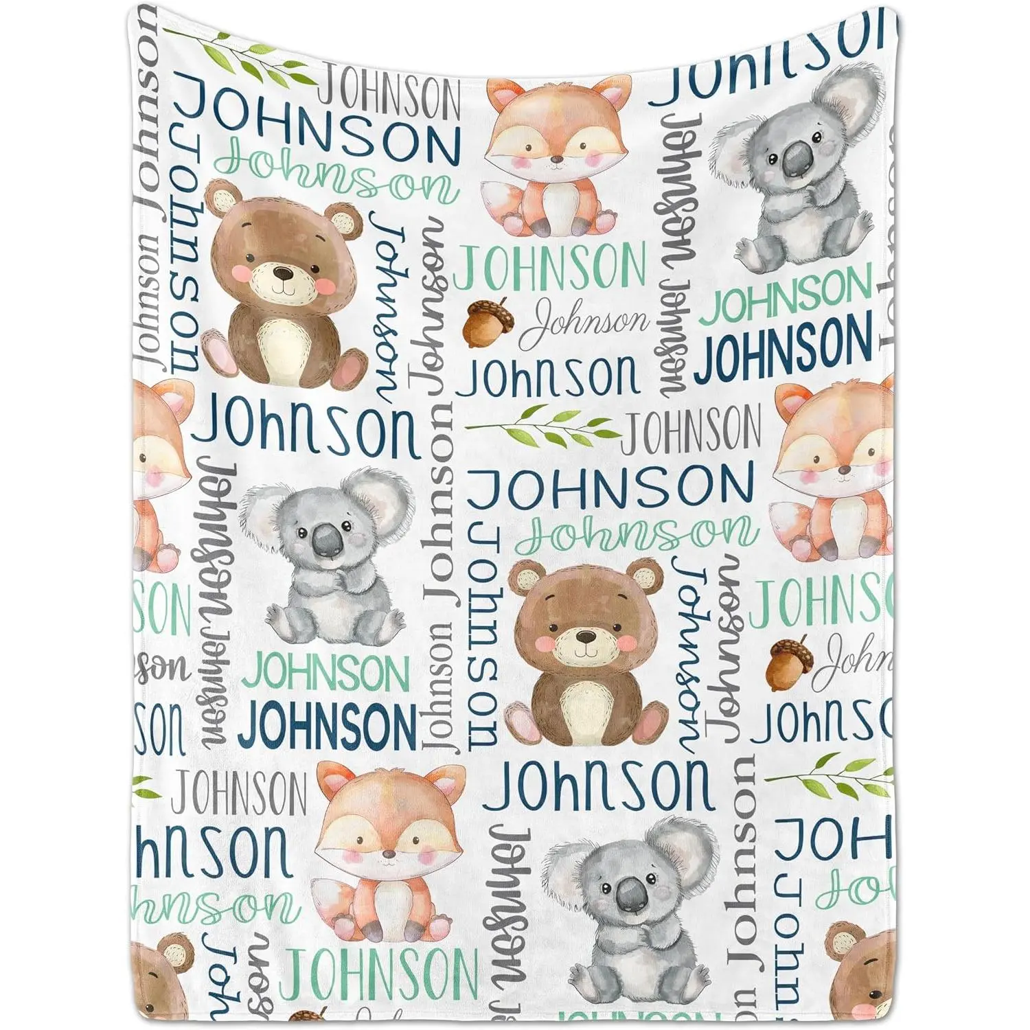 Customized Baby Blanket- Printed in USA-Custom Baby Blanket with Name for Girls and Boys, Super Soft Plush Fleece, Personalized Baby Gifts