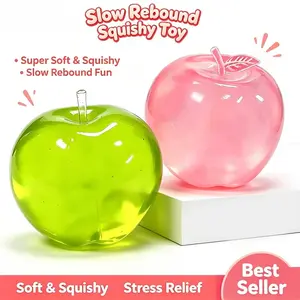 2-Pack Stress Relief Toys, Apple Play-Doh, Slow-Rise Fruit Play-Doh, Adult Transparent Cute Fruit Pressure Ball, Fun Desktop Decoration