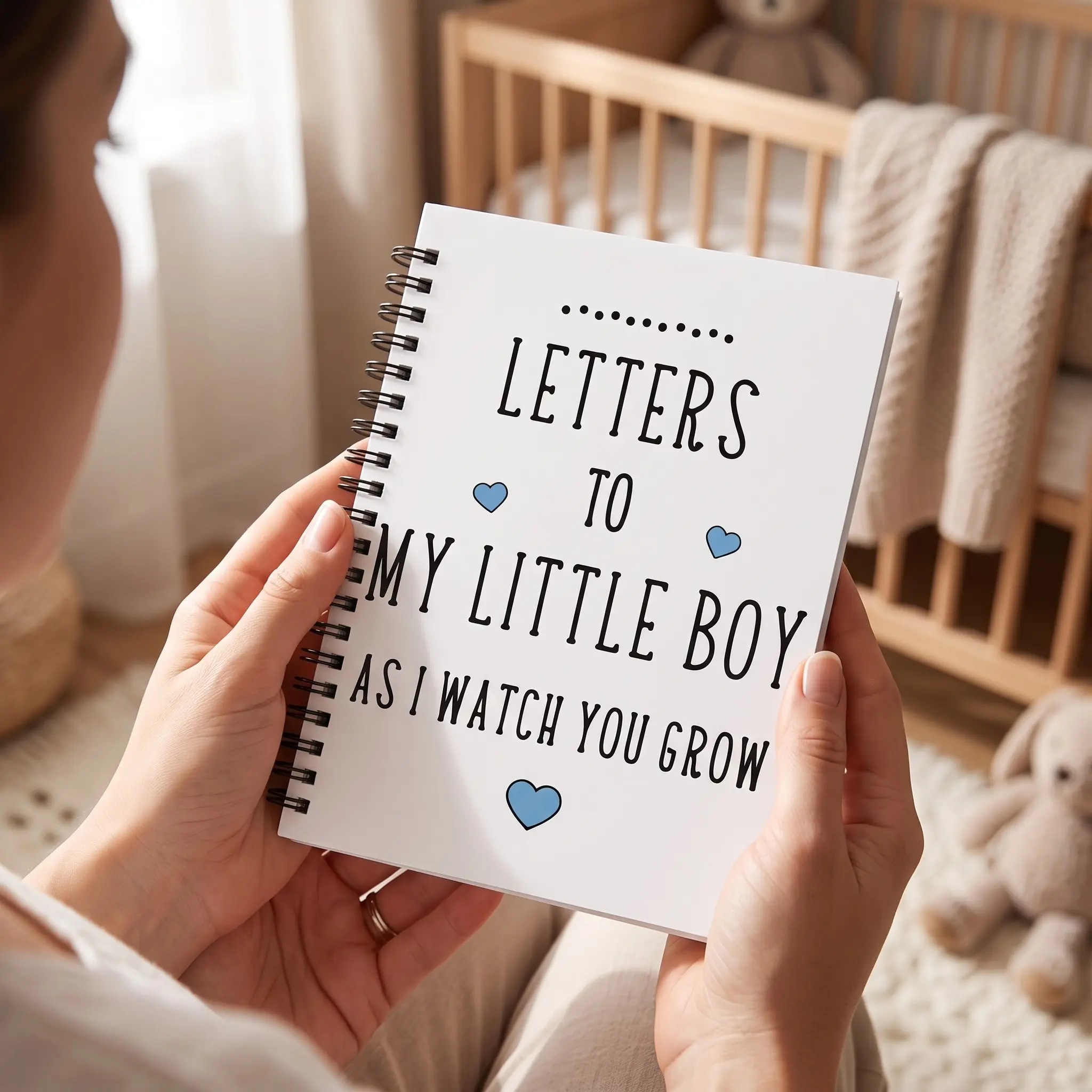 Pregnancy & Gratitude Memory Journal, Keepsake Book for New Moms, Letters to My Child Spiral Journal, Aesthetic Gratitude Memory Book