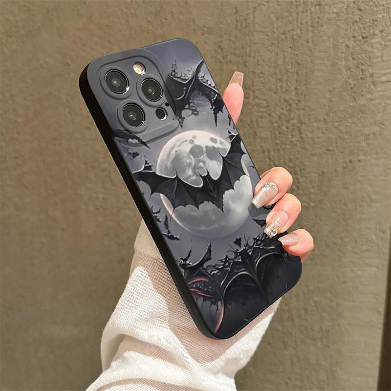 Creative Bat Pattern Phone Case, Full Body Shockproof Phone Protective Cover, Fashion Phone Accessories Compatible with iPhone 17 16 15 14 13 12 11 XS X series