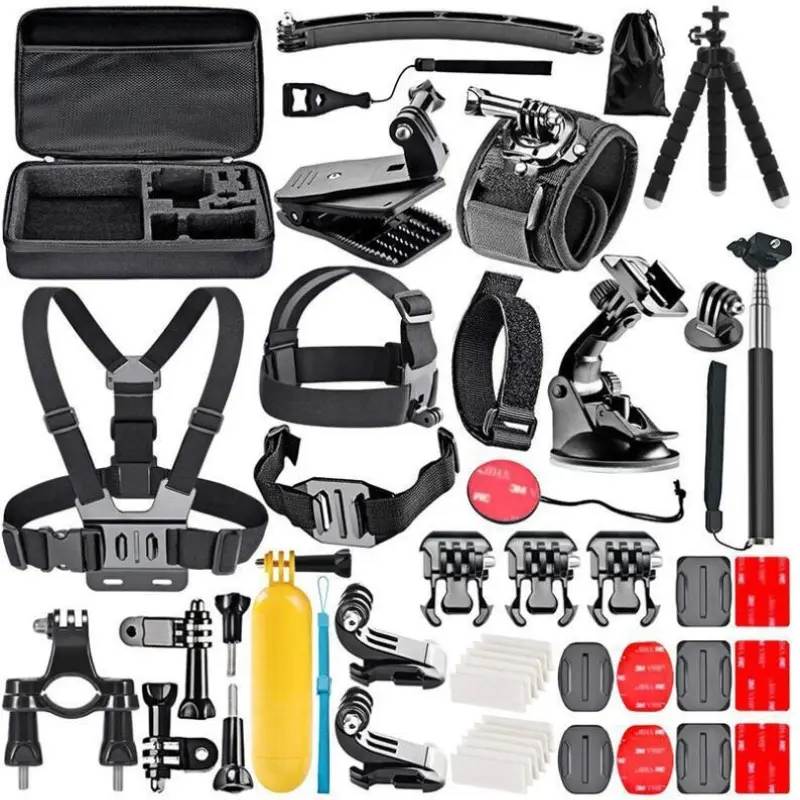120pcs Action Camera Accessory Kit, Multi-Scene Mount Set, Compatible with Gopro, Dji, Insta360, Includes Chest Harness, Head Strap, Tripod, Vlog Accessories