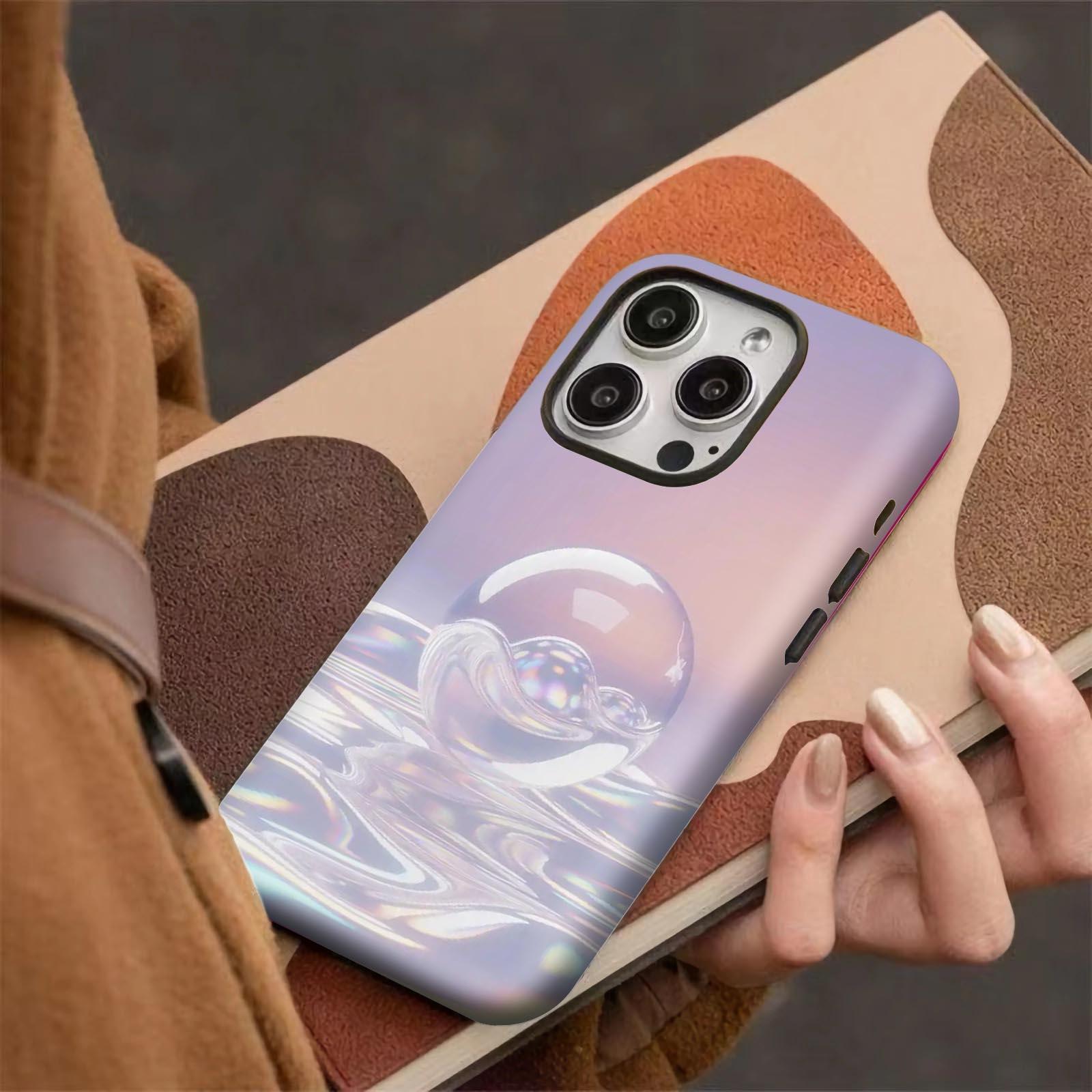 Sphere, reflection, pastel Soft And Hard Two-In-One Film Printed Full Pattern Case For IPhone 16 15 14 13 1211 Pro Max Plus Phone Case