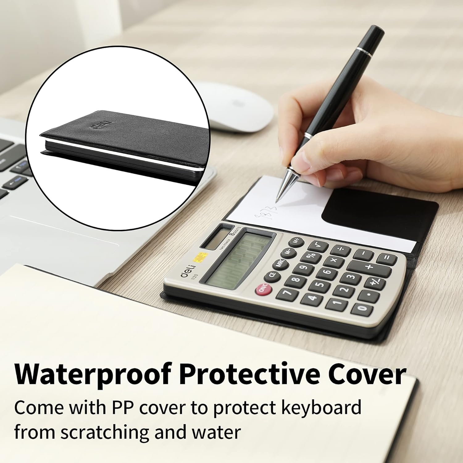 Calculator,  Standard Function Basic Calculators, Solar  Dual Power Office Calculator with Cover, Metal Panel, 2 Pack