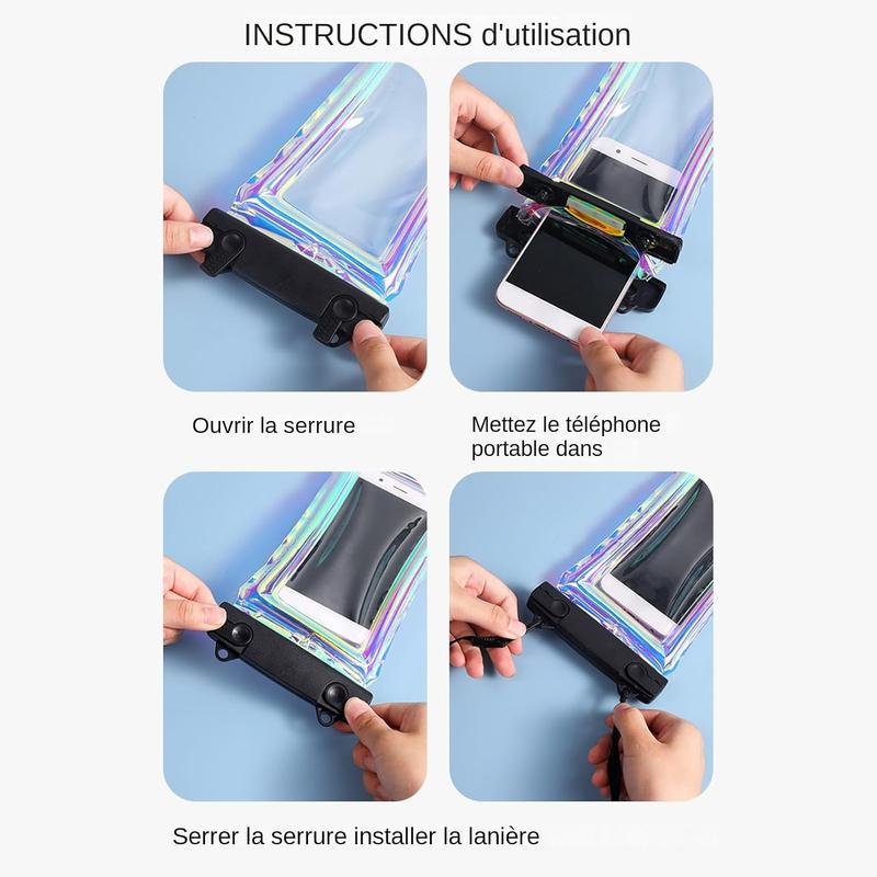 Waterproof Touchscreen Phone Case, PVC Material, Includes Lanyard, Smooth Surface, Ideal for Swimming, Beach Activities, Travel, Outdoor Use