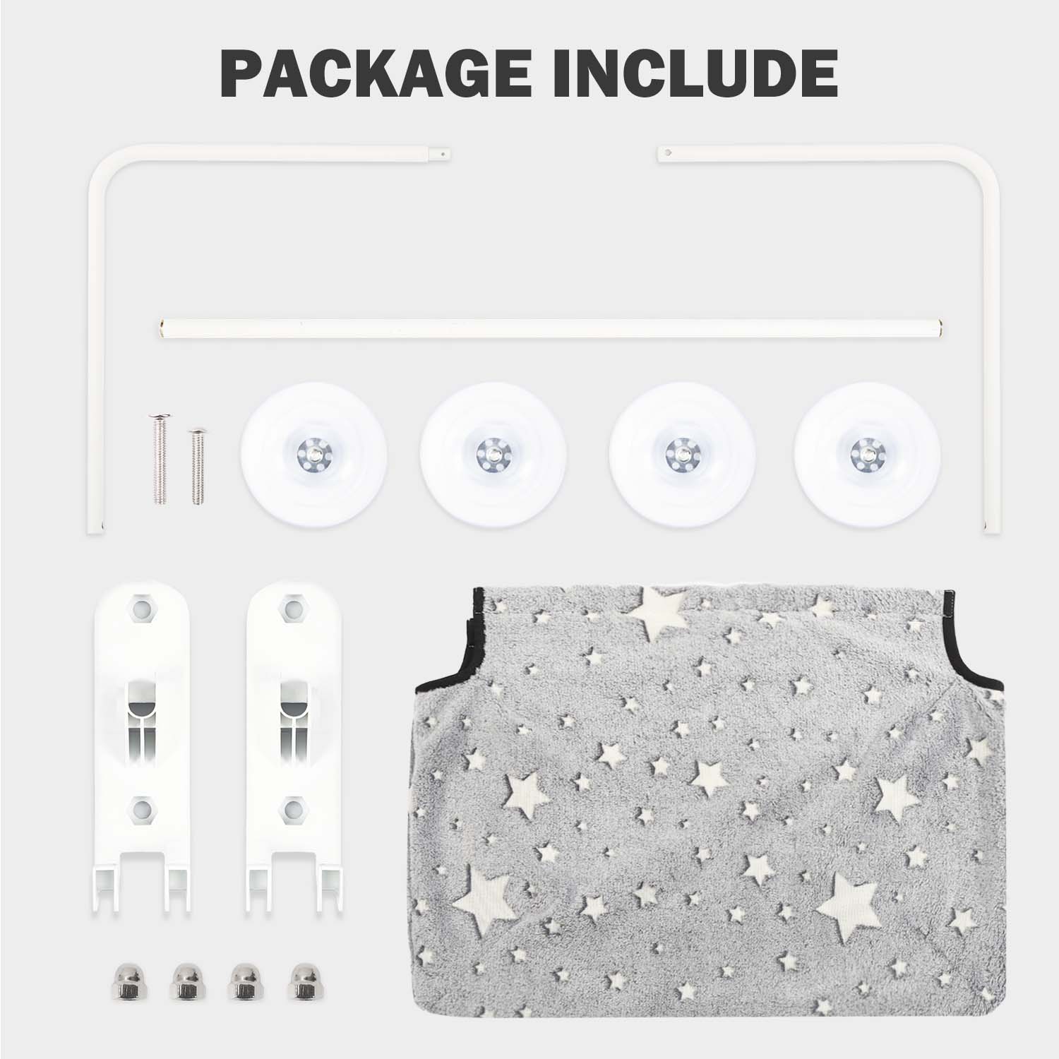 Cat Window Perchfor Large Cats,Glow in The Dark,Hammock with Hook Design Double-Sided Fabric Cover, Foldable Window Seat,Sunbathing