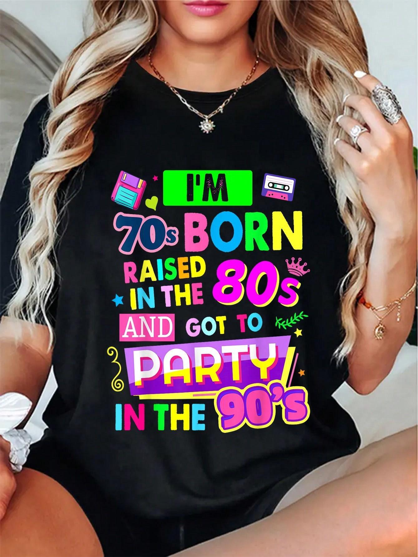 90s Rave Ideas For Women & Party Outfit 90s Festival Costume T-Shirt Round Neck Short Sleeve T-Shirt Women's Men's Graphic Tee