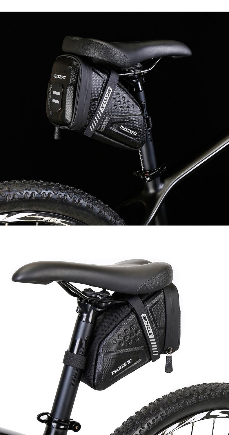 TAKEZERO EVA hard shell waterproof bike saddle bag Seat bag Bike bag under seat 1 litre Bike tail bag Bike Rear bag Bike riding Accessories Storage bag Bike wedge bag Mountain road bike TAKEZERO EVA hard shell waterproof bike saddle bag Seat bag Bike bag under seat 1 litre Bike tail bag Bike Rear bag Bike riding Accessories Storage bag Bike wedge bag Mountain road bike