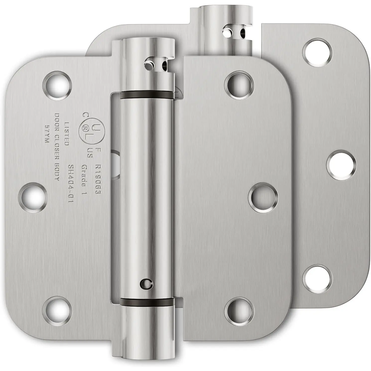 2 Pack Self Closing Door Hinges 3.5 Inch, Adjustable Tension | Spring  Door Hinges for Garage/Front/ Doors, 5/8'' Radius Corners, Fit Left/Right Hand Doors, UL Listed
