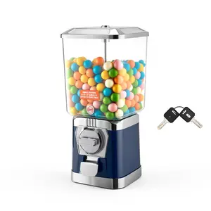 【DealsForYouDays】VEVOR Gumball Machine for Kids, 17"H Home Candy Vending Machine, PC Gumball Dispenser, Bubble Gum Machine for Game Stores, Coin Operated Gumball Bank for Toy Capsules Bouncy Balls Candy, Blue