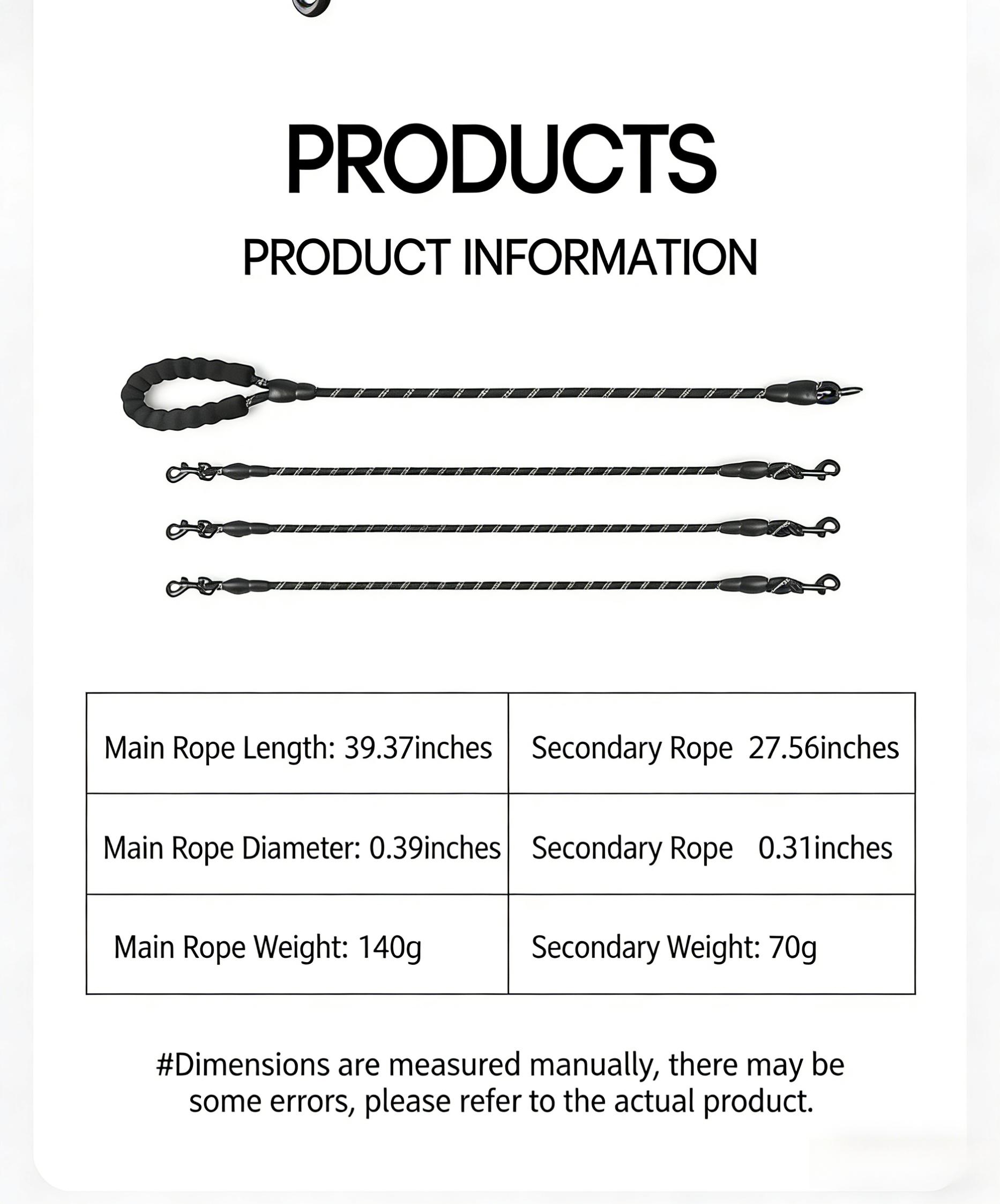 3-in-1 Reflective Dog Leash for Medium Large Dogs, Heavy Duty 3 Way No Tangle Multiple Dog Leash with 360° Swivel Clips, Comfortable Anti-Slip Padded Handle, Detachable Flexible Combination Pet Walking Lead, High Visibility Reflective Safety Dog Leash for