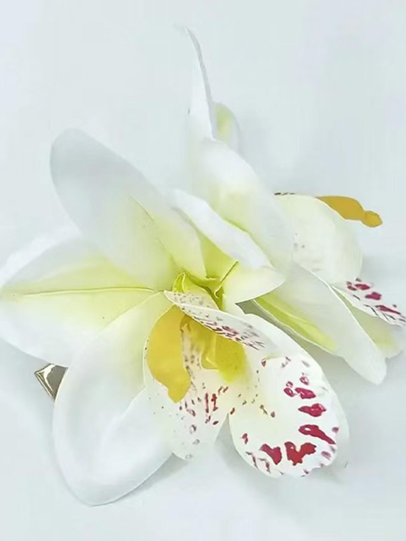 Flower Design Hair Clips, Floral Hair Clips, Hawaiian Flower Hair Clips, Tropical Hair Accessories, Hair Accessories for Women & Girls, Suitable for Thick Hair, Hibiscus Hair Pin, Flower Claw Clips
