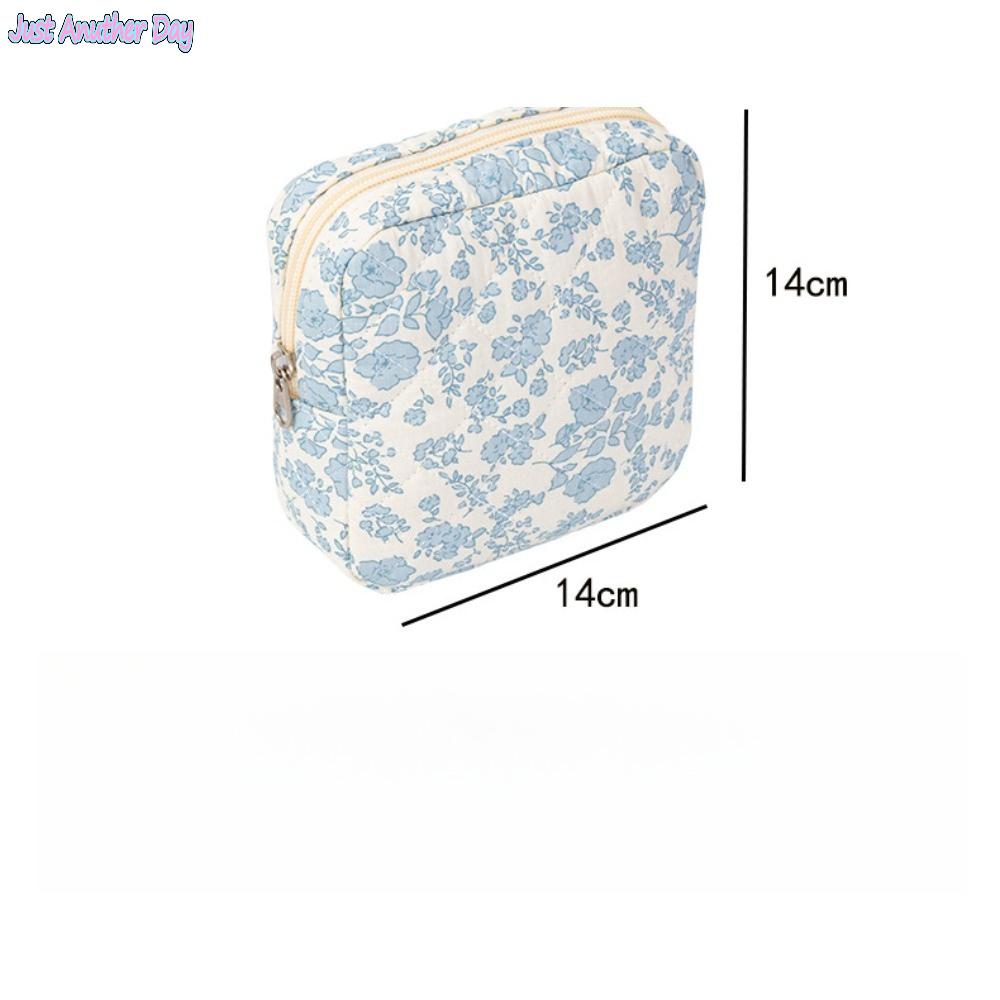 Floral Sanitary Pad Storage Pouch — Large Capacity, Portable, Cute Design — Versatile Bag for Sanitary Pads, Cosmetics, or Data Cables