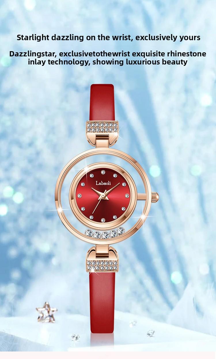 【Labaoli】 Axiom Collection Astral Gyre Women's Watch – Rotating Crystal Bezel, Elegant Jewelry Style, Quartz Dress Watch