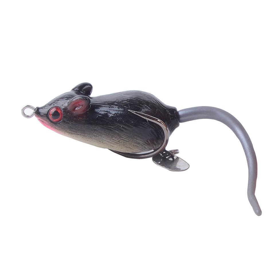 Topwater Frog Lure 4.5cm 10.5g Rat Mouse Shape with Blade Double Hooks Soft Fishing Bait