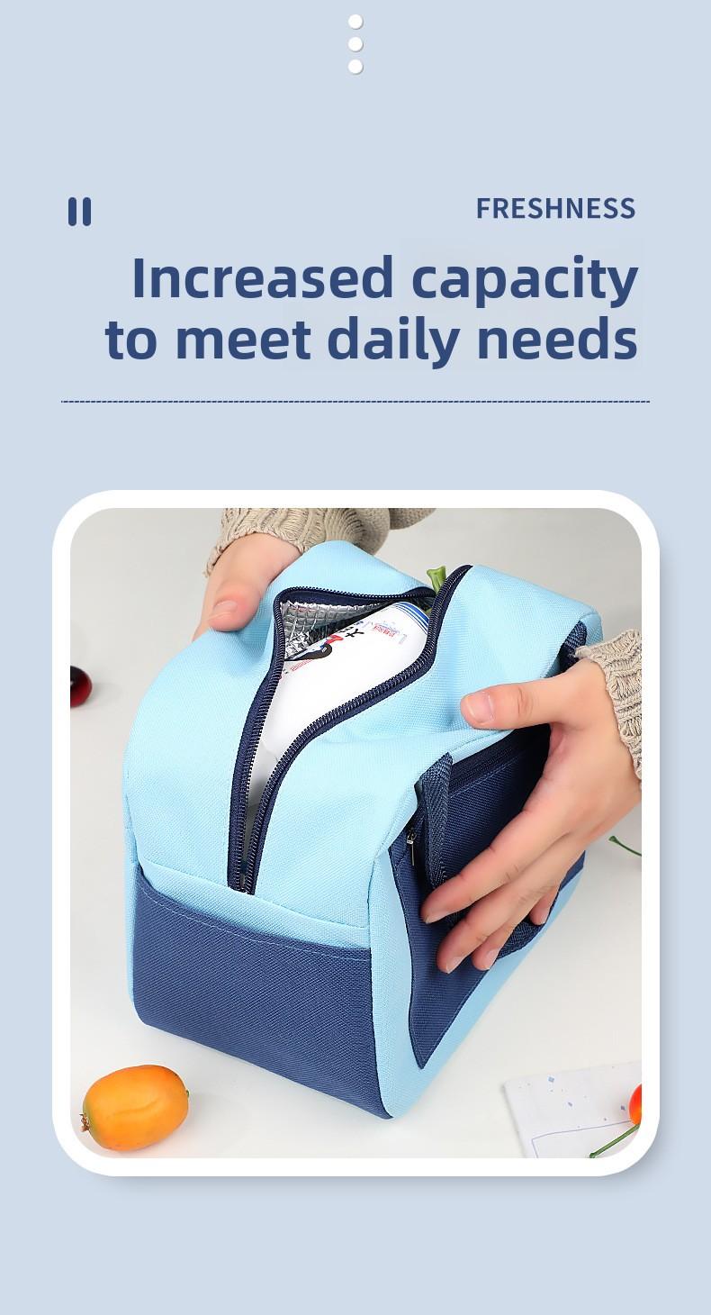 New simple lunch bag with large capacity, stylish portable lunch bag for outings, factory-made aluminum foil thickened insulated lunch bag