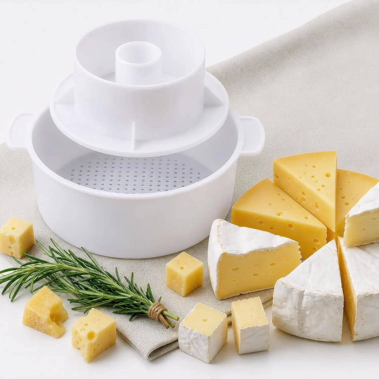 Cheesemaking Supply Kit 1.2 L with Pressing Plate - Gouda Hard Cheese Mold and Presses Kits for Cheese Making Kit Maker - Cheese Mold and Press