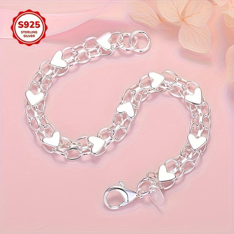 925 Sterling Silver Bracelet - Hypoallergenic, Durable & Perfect For Couples, Everyday Accessory|Boho Style|Hypoallergenic Bracelet bangle high  appearance  bracelet popular gift