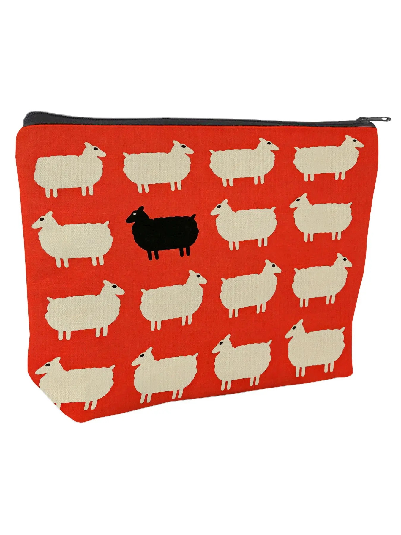 Large Capacity Black Sheep Pattern Makeup Pouch, Portable Travel Toiletry Bag Multifunctional Storage Bag for Charging Cables & Small Tools, Perfect Birthday Christmas Valentine’s Day Gift for Friend, Partner, Colleague, Family & Business Partner