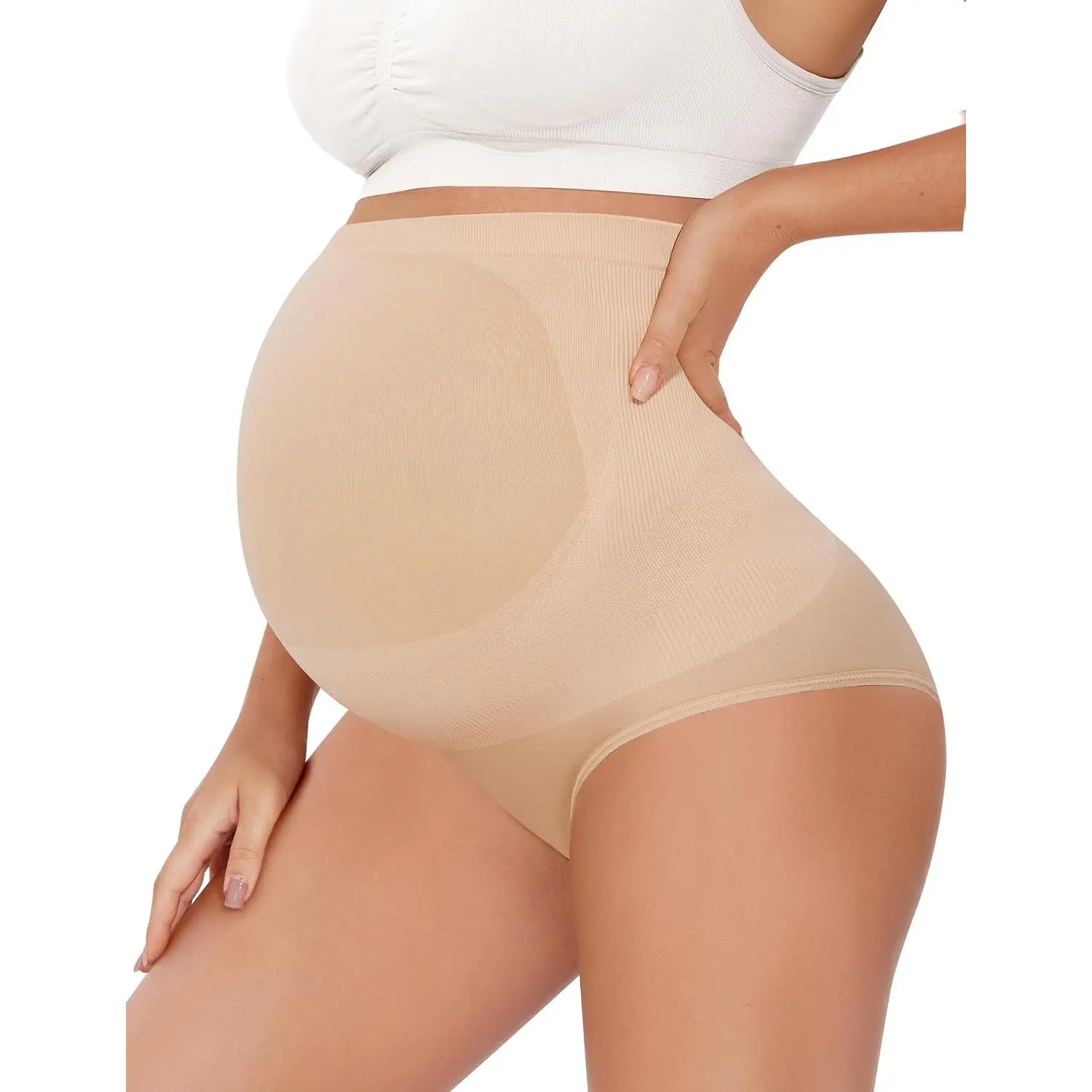 Seamless Maternity Shapewear Over (S-3XL), Non-Roll   Underwear for  Shower & Daily Wear