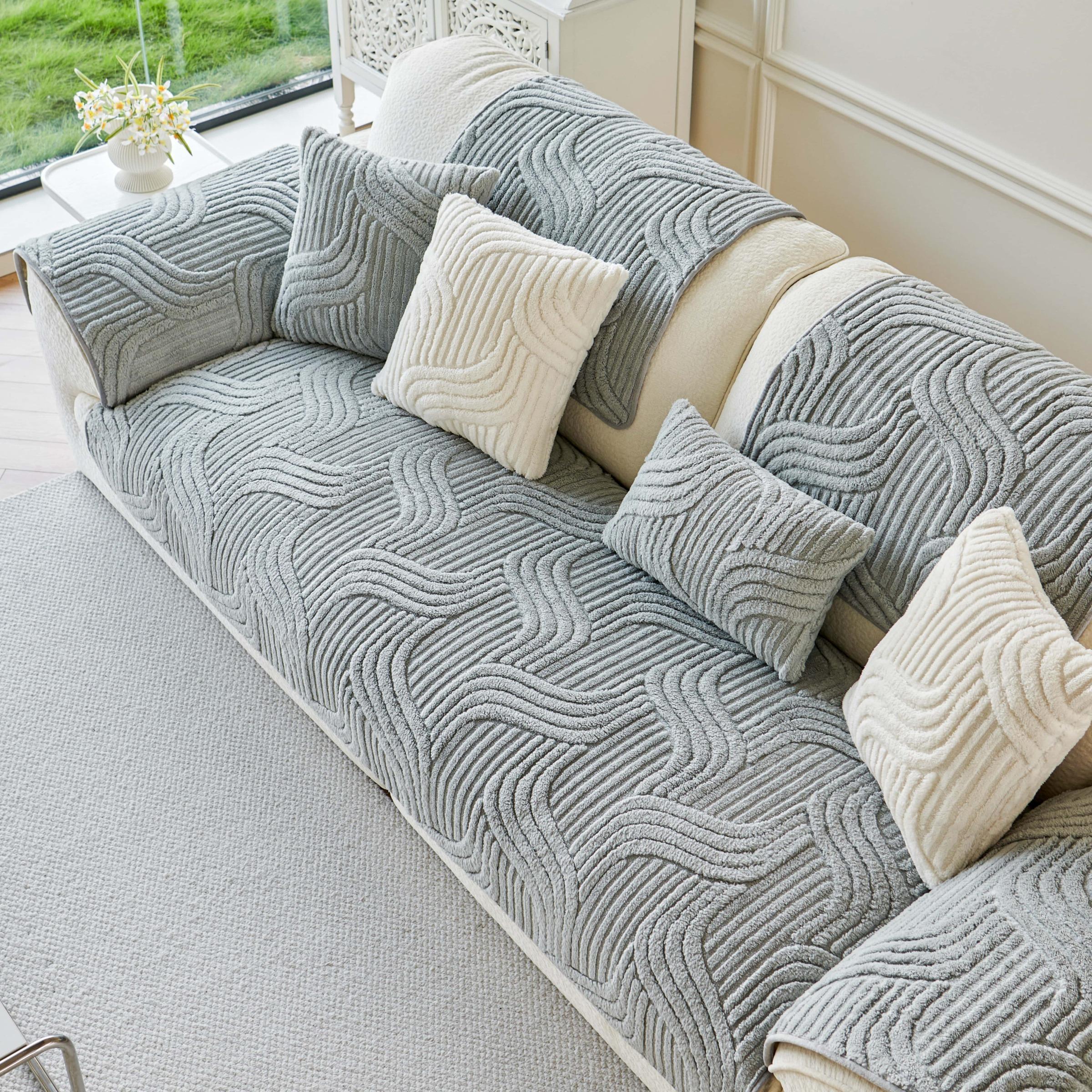 Solid Color Quilted Sofa Cover, Washable Couch Covers, Washable Sofa Slipcover, 1 Count Thickened Non-Slip Sofa Cushion Cover, Soft Dustproof Sofa Protector for Living Room or Office#GLOBAL PICKS