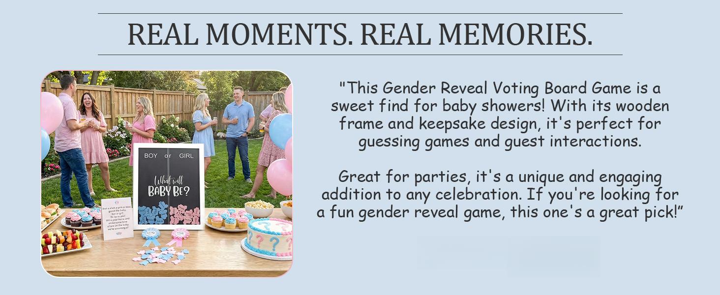 Gender Reveal Decorations for Party – Wooden Voting Board Game Keepsake, Baby Shower Gender Reveal Game, Guest Book Alternative, Cast Your Vote Boy or Girl, Gender Reveal Party Games for Guests