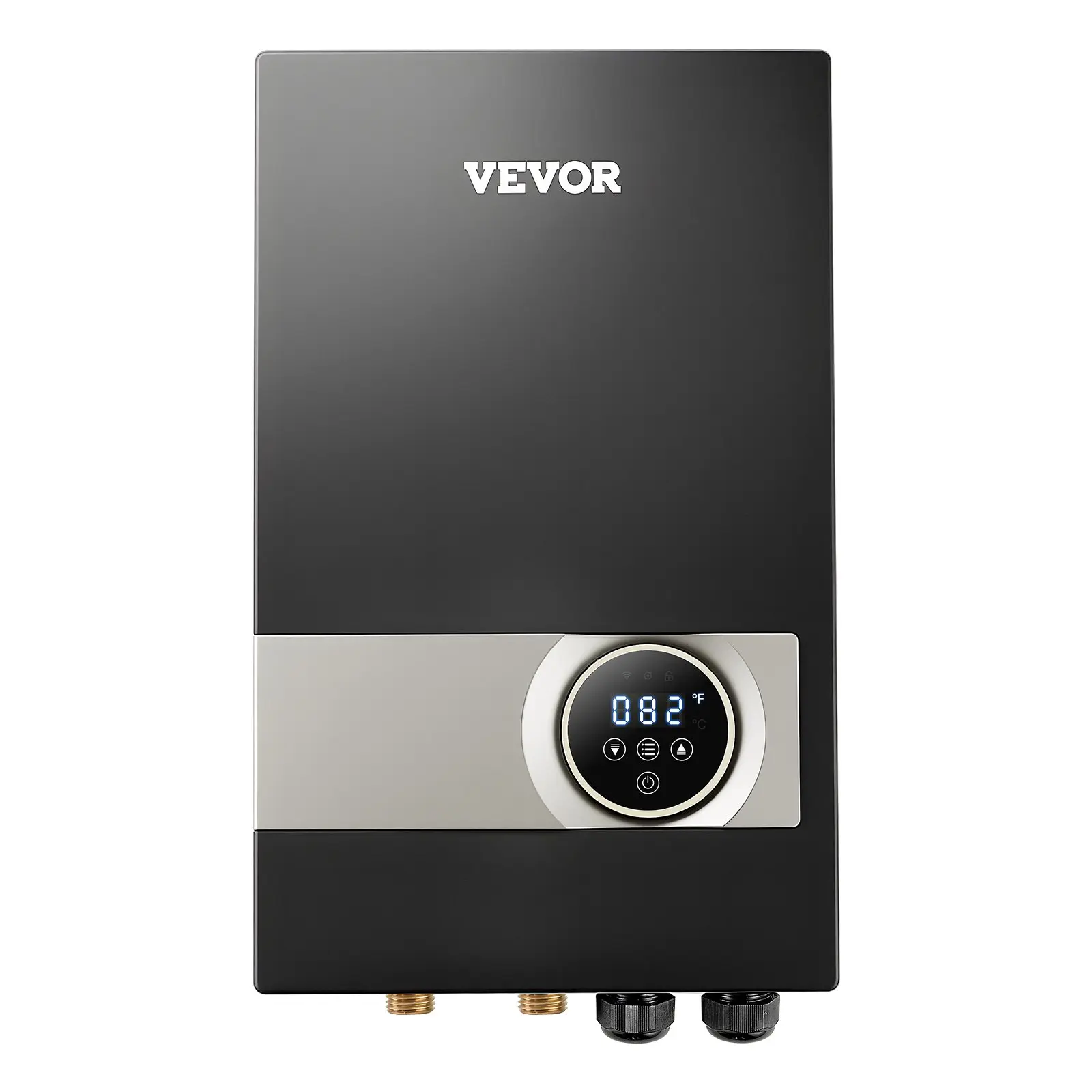 VEVOR 27kW Tankless Electric Water Heater, 240V Black Aluminum Wall Mount, Compact Under Sink Instant Hot Water Heater with LCD Touch Screen, Child Lock, Space-Saving for Bathroom, Kitchen