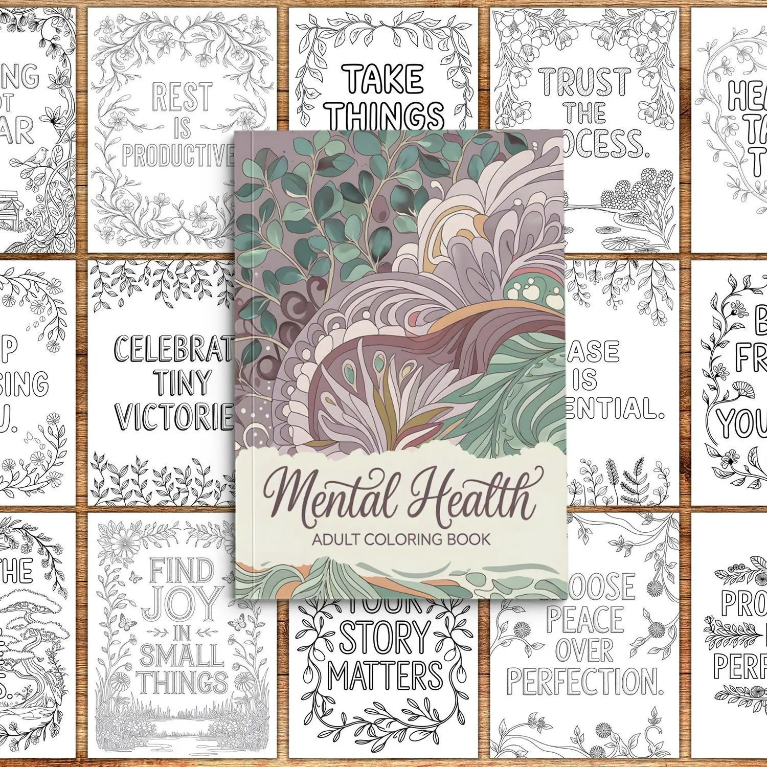Adult Mental Health Coloring Book, Morandi Style Patterns, Home Relaxation Stress Relief, Anxiety Release, Emotional Healing Workbook