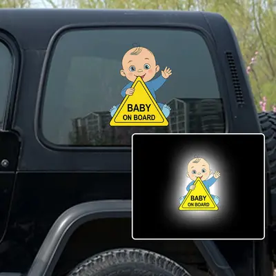 Boss Baby On Board Vinyl Car Sticker - 150mm Wide, Glossy, Funny Meme Decal (Made In Australia)
