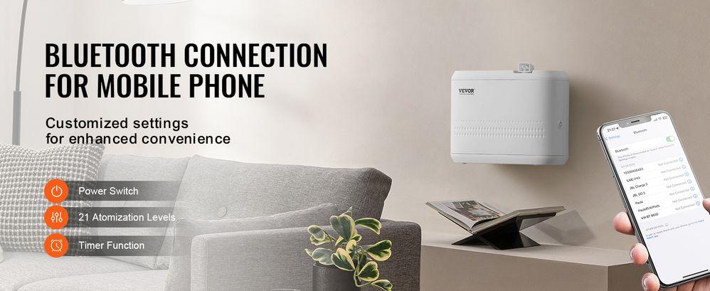 VEVOR Upgrade HVAC Scent Diffuser for Whole House, 850ML Scent Air Machine with Cold Air Technology, Waterless Essential Oil Diffuser, Cover Up to 5000 Sq.Ft for Large Room, Hotel, Spa, Office