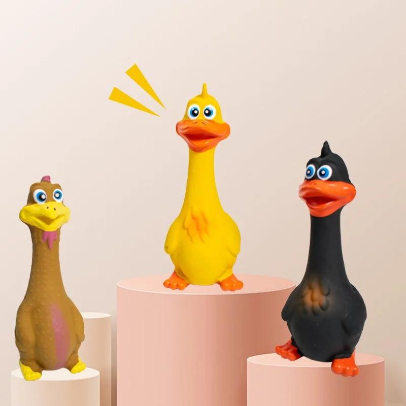 US LOCAL STOCK Hiphoppet 3pcs Latex Screaming Chicken Toys Eco Friendly TPR Pet Squeaky Dog Interactive Play Chew Toys