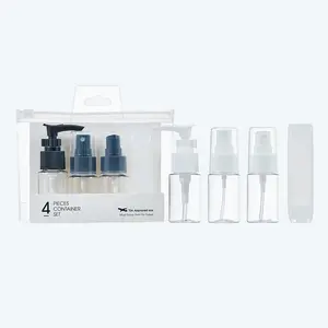 Travel Dispenser Set 4pcs, 30ML/1fl.oz, Leak-Proof Cosmetic & Haircare Bottles, Portable Storage for Lotion, Conditioner, Perfume Spray Mc30