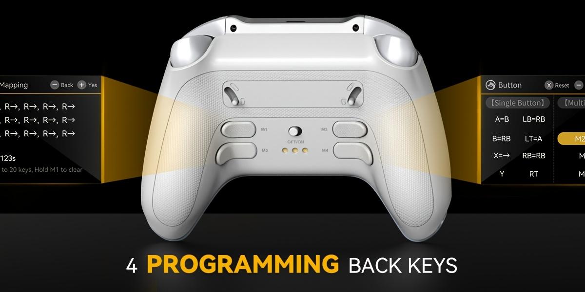 Interactive Screen Wireless Game Controller for PC/Switch/iOS/Android/Steam Deck, Hall Effect Joystick and Triggers, RGB Lighting, Remappable Buttons, 1800mAh with Charging Dock - V2/White (Non-Drifting). Not Compatible with Xbox, PS5 Console controller