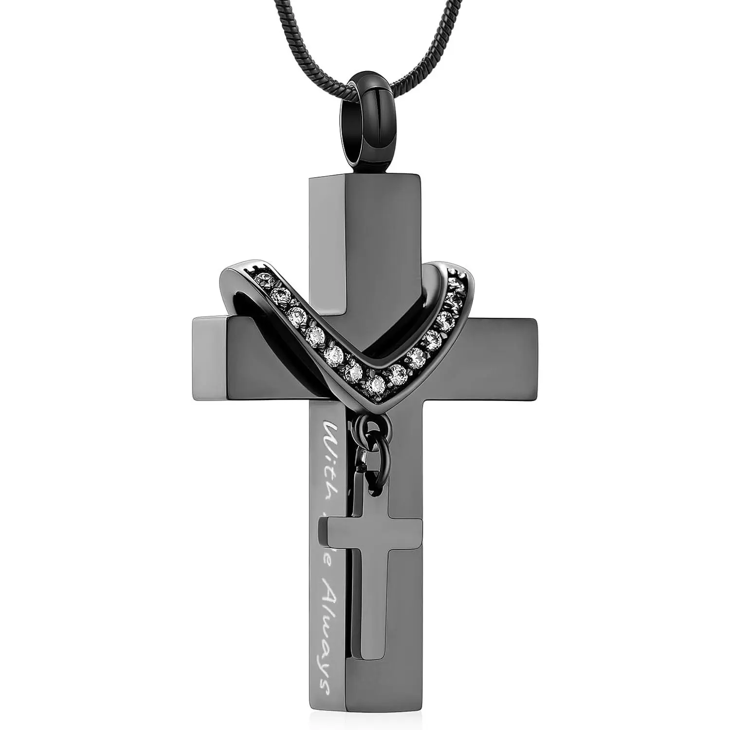 Cremation  Urn Necklace for Human Ashes for Women Men With Me Always Memorial Ashes  Pendant