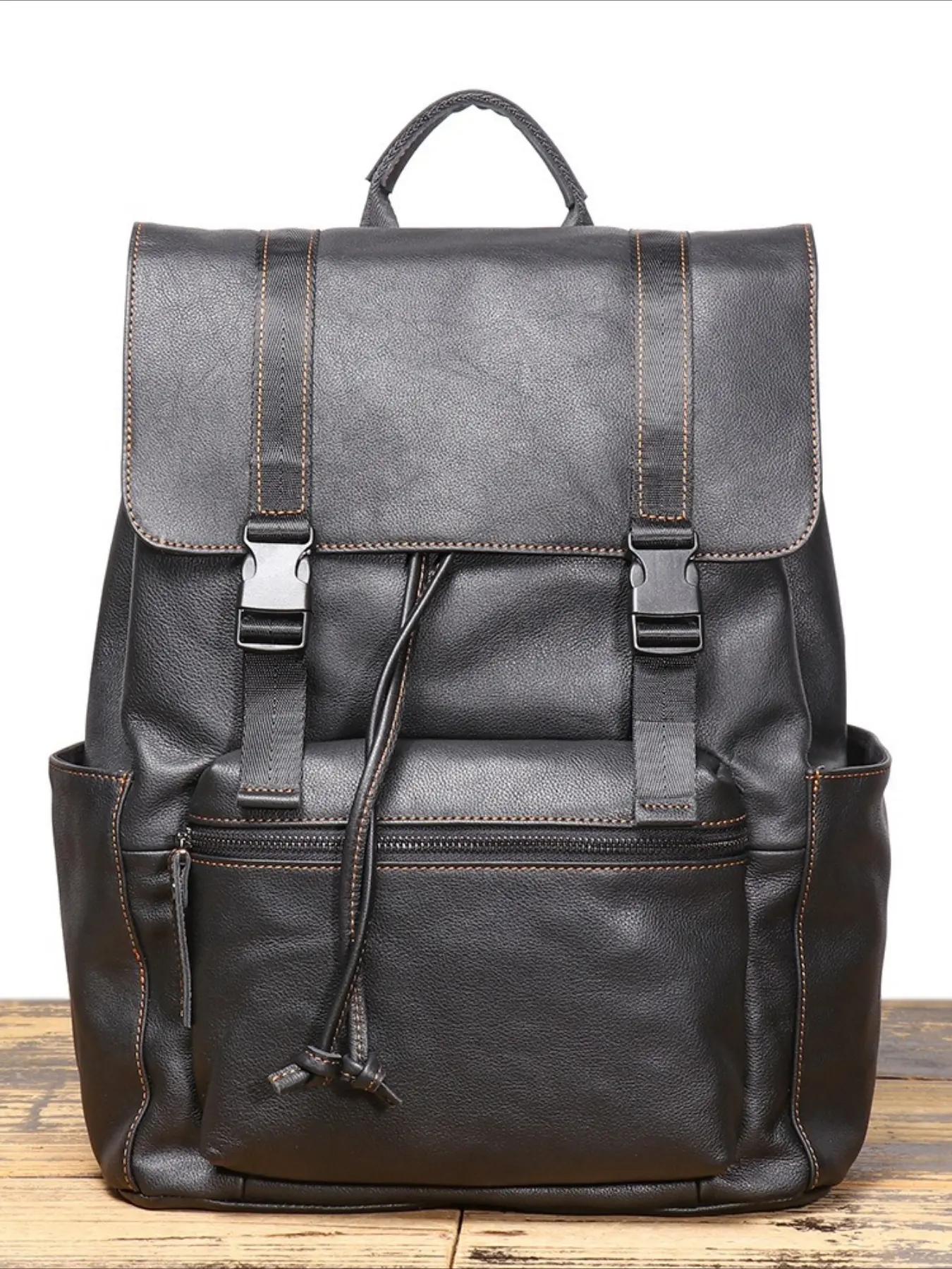 New Men's Leather Backpack First Layer Cowhide Large Capacity Computer Backpack Leisure Travel Backpack School Bag Leather Laptop Backpack