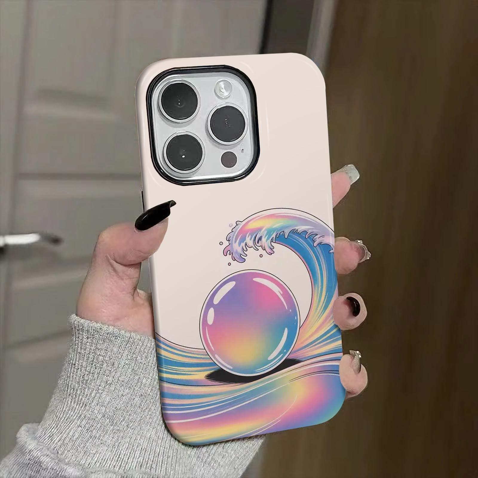 Wave, sphere, gradient Soft And Hard Two-In-One Film Printed Full Pattern Case For IPhone 16 15 14 13 1211 Pro Max Plus Phone Case