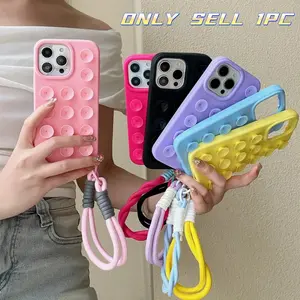 Cute Candy Color Creative Suction Cup Phone Case for iPhone 17 15 16 Pro Max, Full Protection Soft Shell, Fun Bathroom Stand