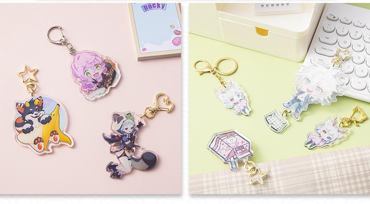 Custom Keychains Cartoon Llavero Photo Customized Anime Transparent Charm Hologram Clear Acrylic Personalized Key Rings for Gift