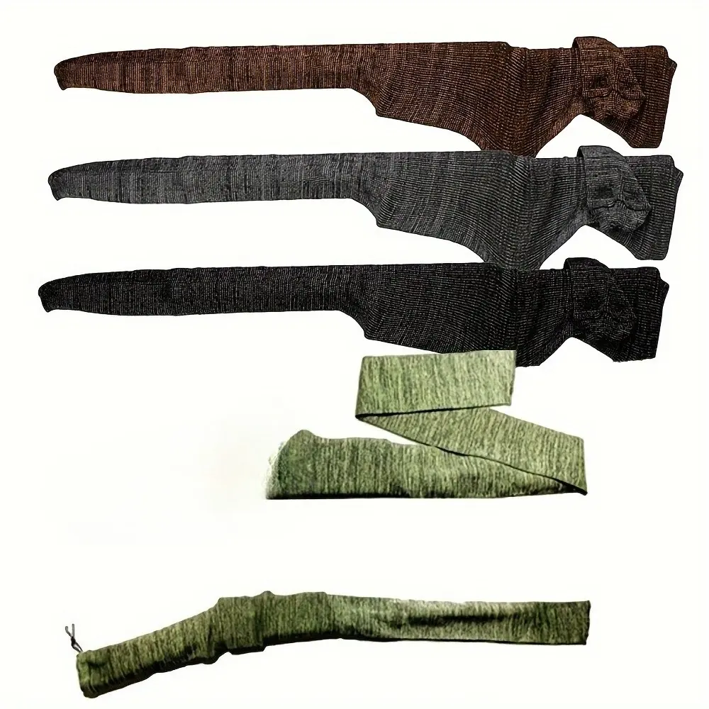 Knit Polyester Hunting Rifle Protector Cover Bag - Stretchy Snug Wrap, Full Length, Moistureproof, Scope-Compatible Scratch Guard, One Size, All Levels Protection, Prevents Damage, Portable Hunter Accessory