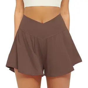 Beauty's WardrobeFireSwan Crossover Athletic Shorts for Women 2 in 1 Flowy Running Shorts with Pockets Spandex Butterfly Workout Tennis Skorts