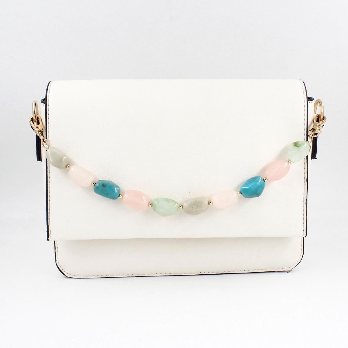 Decorative Bag Chain,Keychains  Beaded Short Bag Chain Handle Acrylic Purse Strap Extender Bag Straps with Lobster Clasp for Underarm Bag Clutch Handbag Tote