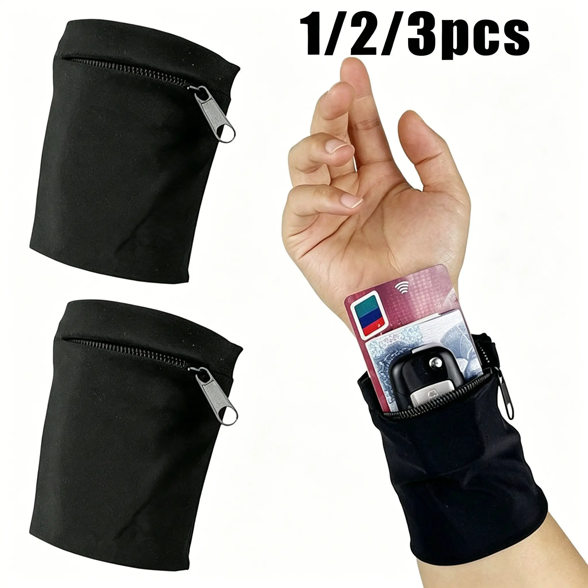 Outdoor Sports Wrist Bag with Zipper, Multi-Functional Hidden Storage Pouch, Privacy Wallet, Cycling Phone Case, Fitness Arm Band, Travel Essential