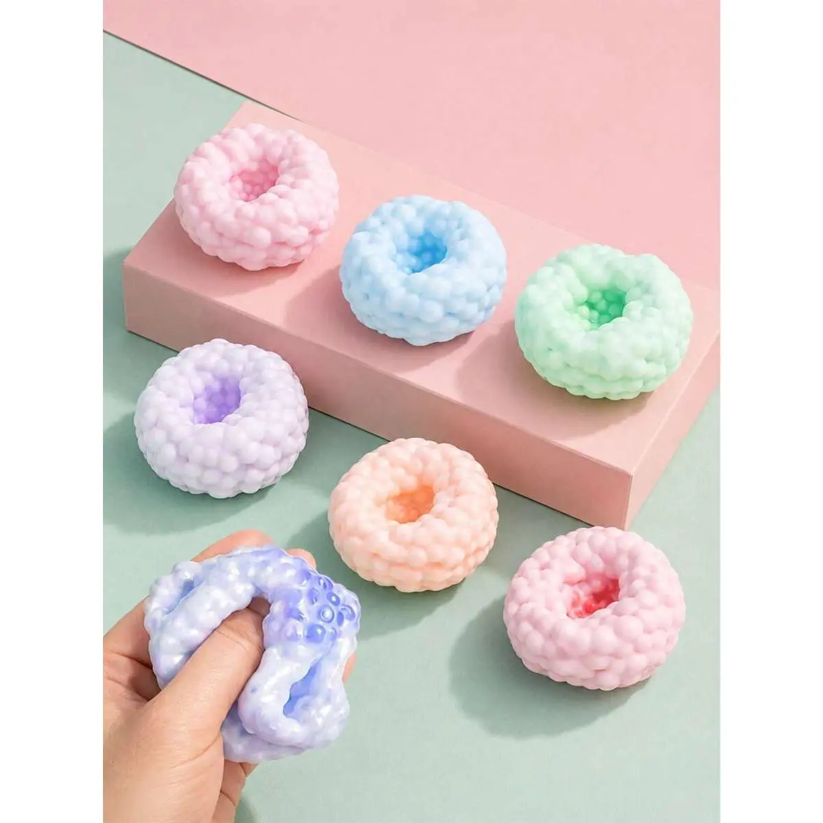 1/2/3/6PCS Crunchy Noisy Stress Balls Ice Skin Fidget Sensory Toys Soft Moldable Squeeze Balls For Office Desk, Squishy Relaxing