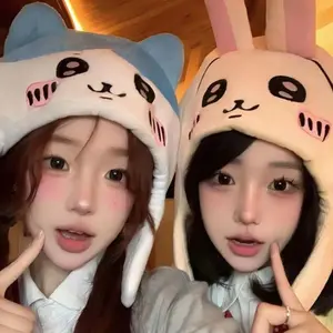 New Chiikawa Hachiware Usage Hat 3D Ears Cartoon Anime Accessories Cosplay Plush Novelty Head Hat Cute Girl Birthday Gift