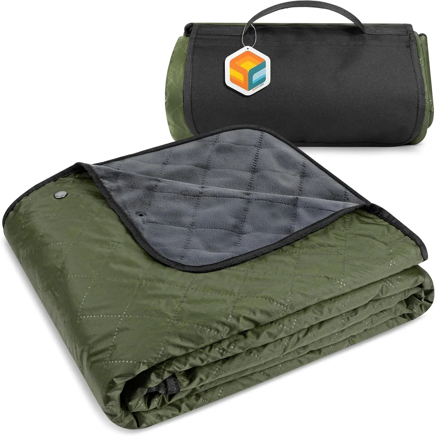 Large  Camping Blanket, Fleece Quilted Stadium Blanket for Cold Weather, Windproof Foldable Outdoor Blanket Mat for Picnic, Beach, Pets, , 60x80in