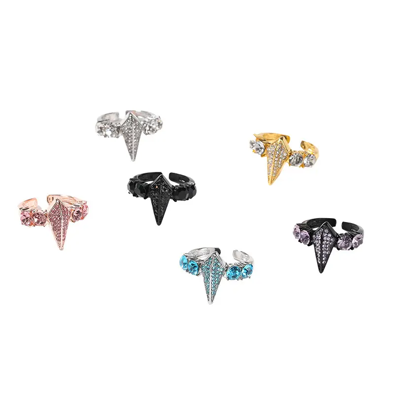 Men's Hip-Hop Panther Ring – Alloy with Rhinestones, Open Adjustable Design – Trendy Statement Ring