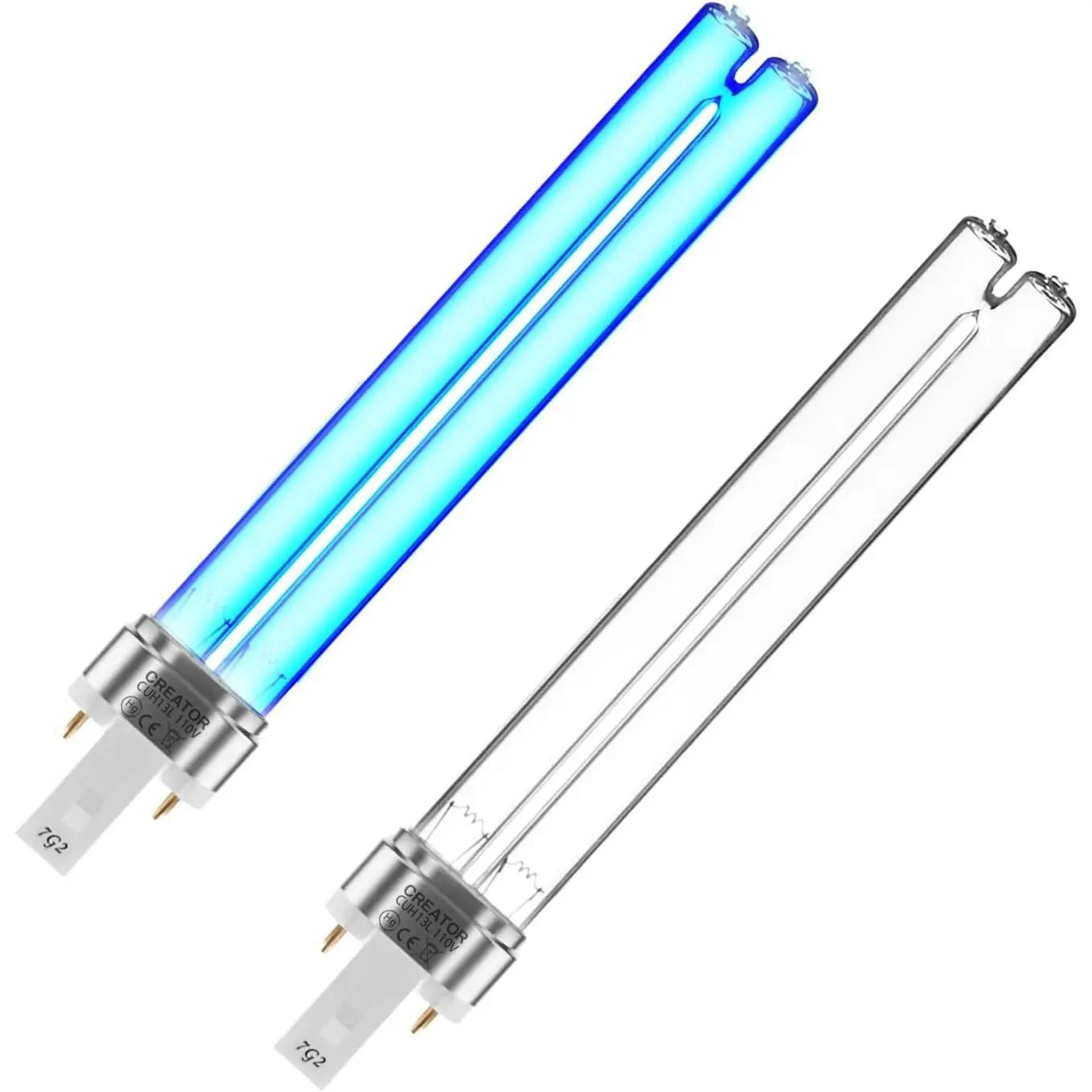2 Pack 13 Watts UV UVC G23 Base Germicidal Ultraviolet Light Bulb Compatible with Pond, UV Light for Pond