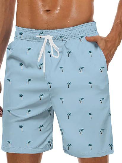 Vintage Plant Pattern Beach Shorts Men Coconut Tree 3D Printed Swim Trunks Summer Hawaiian Shorts Loose Board Shorts
