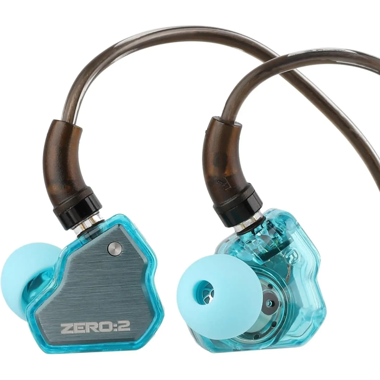 7Hz x Crinacle Zero:2 Ear Monitor, Updated 10mm Dynamic Driver IEM, Wired Earbuds Earphones, Gaming Earbuds, with OFC IEM Cable for Musician (Without MIC, Blue)